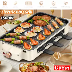 2 Tier Electric BBQ Grill Smokeless Barbecue Pan Stove with Grill Plate & Trays - Picture 1 of 12