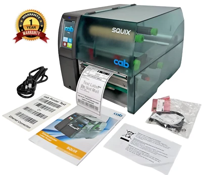 NEW Cab SQUIX 6.3/300P Thermal Transfer Label Printer 300dpi USB LAN Peel Rewind - Image 1 of 4