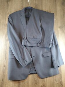 Calvin Klein Slim Fit 2-Piece Blue Sharkskin Suit 42L 34x32