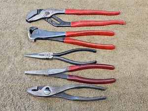 5 Proto Pliers Tongue Groove Flat Duck Bill End Cutting Slip Joint Needle Nose - Picture 1 of 14