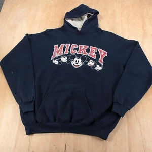 DISNEY DESIGNS Mickey Mouse pullover hoodie sweatshirt XL tag vtg 90s usa made - Picture 1 of 5