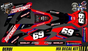Kit Déco Moto pour / Mx Decal Kit for Derbi 50 - SuperMot Red - Imagen 1 de 1