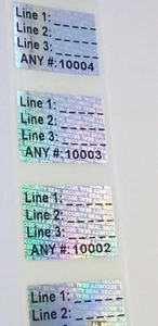 100 to 1000 SS75-1c .75" x 1" Custom Print Security Seal Hologram Label Sticker - Picture 1 of 6