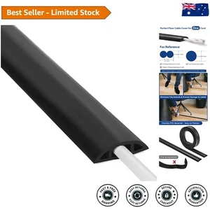 User-Friendly 4ft Black Floor Cord Concealer - Easy Installation & Safe - Picture 1 of 9