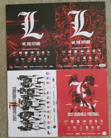 Louisville 2017 Football Poster Schedule Set of Four Lamar Jackson Cover