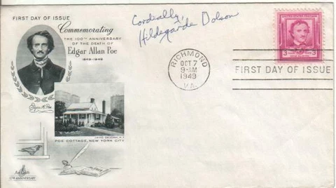 Hildegarde Dolson Autographed First Day Cover 1949 Prolific Writer D.81 Cover