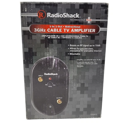Radioshack 3GHz RF/UHF/VHF/FM/TV Antenna Bidirectional Signal Booster Amplifier - Image 1 of 4