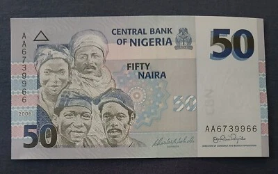 NIGERIA - 2006 - 50 NAIRA - BANKNOTE - AA6739966 - CIRCULATED - Image 1 of 2
