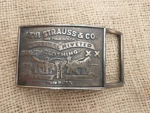 Levi Strauss Gürtelschnalle Levis Jeans Two Horse Brand Vintage Western Country - Bild 1 von 4
