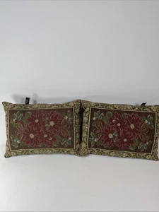 Bess Needlepoint Throws Pillows  15" x 10" Rectangular (2)  Beautiful - Picture 1 of 9