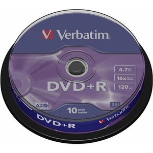 10 Verbatim DVD+R 4.7GB 16x Rohlinge Spindel Plus matt - Bild 1 von 1