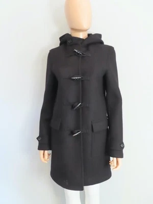 SAINT LAURENT Black Toggle Closure Hooded Overcoat Size F 36/US 4 - Image 1 of 4