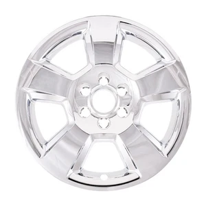 New Wheel Skins Fits 14-19 Silverado 1500 15-20 Tahoe 20 Inch; 5 Spoke; Chrome - Picture 1 of 3
