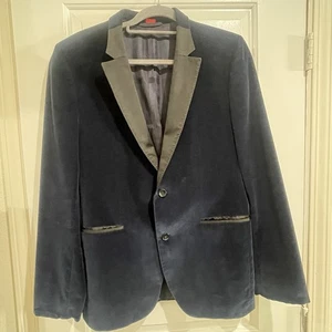 Chaqueta HUGO BOSS Azul Marino Terciopelo Esmoquin Cena Noche Talla 40R Delgada. - Imagen 1 de 8