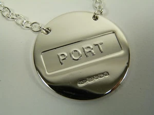 BROADWAY & Co - Sterling Silver - Heavyweight DECANTER / Wine Label - PORT - Picture 1 of 5