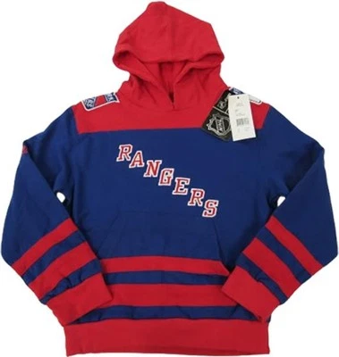 New York Rangers YOUTH Sizes S-M-L-XL Blue Red Majestic Hoodie - Image 1 of 4
