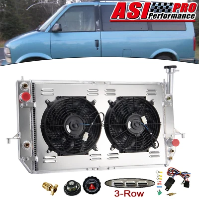 3 Row Radiator Shroud Fan+Relay Fits 1996-2005 Chevy Astro GMC Safari 4.3L V6 AT - Изображение 1 из 4