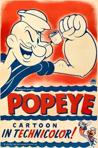 Dibujos animados Popeye - 1929 - Imán publicitario promocional - Imagen 1 de 2