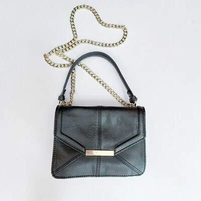 Bolso Bandolera de Cuero Steven by Steve Madden Correa de Cadena Negro Mini Foto 1 de 4