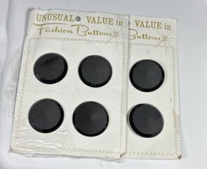 Botones de valor inusual 6 negros en tarjetas vástago trasero redondo 1 1/4" nuevo de colección - Imagen 1 de 3