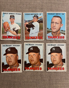 DCC: 1967 Topps NY Yankees 6-card lot Womack Whitaker Smith Reniff EX-NM