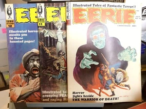 EERIE #10 11 12 WARREN MAGAZINE 1966 FRANK MORROW ORLANDO ADKINS - Picture 1 of 7