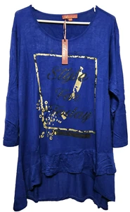 Women's Araza Long Sleeve High-Low Blouse Size 2XL in Royal Blue - Picture 1 of 6
