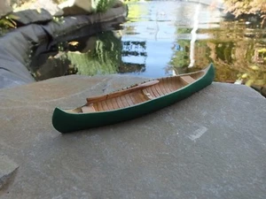 Premium Custom Canoe w Oars Green Miniature 1/24 Scale G Scl Diorama Accessory - Picture 1 of 1