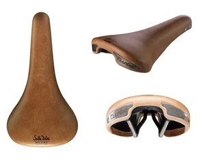 Selle Italia saddle TURBO RACER classic brown leather L1 146 mm size FEC rails - Picture 1 of 6