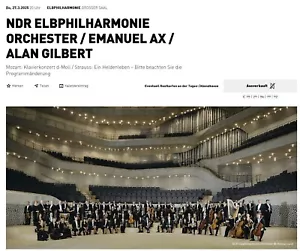 Elbphilharmonie Großer Saal, 27.03.25, Mozart + R.Strauss, 3 Karten, PK 1 - Bild 1 von 2