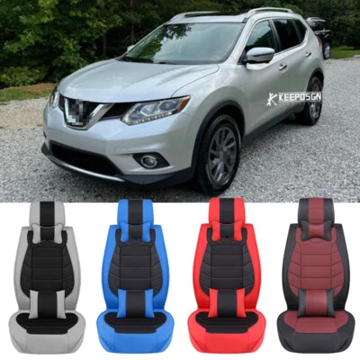 5 Seats Car Seat Covers Luxury PU Front+ Rear Cushion For Nissan Rogue 2008-2023 — 第 1/4 张图片