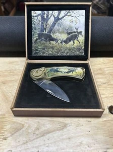Coltello tascabile pieghevole da collezione con latta abbinata | Blue Deer PK20420 - Foto 1 di 8
