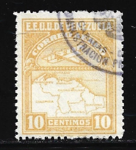 Venezuela Stamp- Scott # C2-10 c-Canc/NH-Aero-1930 - Image 1 of 1
