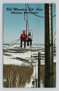 Postcard Wausau Wisconsin Rib Mountain Ski Area Snow Winter ~ Unposted - Picture 1 of 2