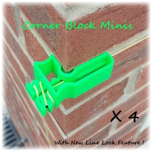 Brickies Corner Block Mini's X 4 Builders Bricklayer Profile Blocks String Line - Picture 1 of 19