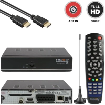 Medialink Head Black Hawk Z FHD 1080p SCART DVB-T2 Receiver + DVB-T Antenne - Bild 1 von 4