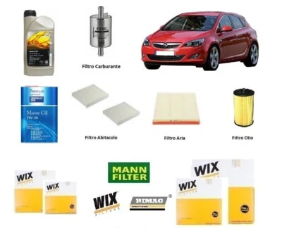 WIX Kit Filtri Tagliando Opel Astra J 1.4 LPG + 5 Litri Olio Opel 5W30