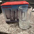 Snap On Embossed Logo Glass Beer Mugs Set Of 4 New In Box