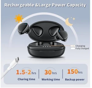 Mitakis FT-03B Black Wireless Rechargeable Noise Cancelling Hearing Aids SEALED - Picture 1 of 7