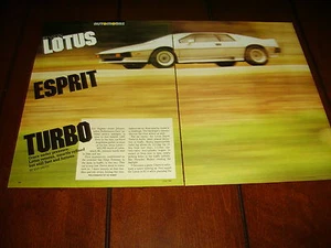 LOTUS ESPRIT TURBO 1986 ***ARTICOLO / SPECIFICHE ORIGINALI 1986*** - Foto 1 di 3