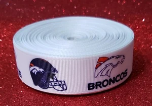 12+ yardas Denver Broncos grosgrain 1" cinta de poliéster fútbol americano - Imagen 1 de 4
