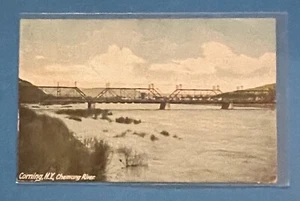 1908 Chemung River NY Central Railroad Bridge Corning New York NY Postcard - Picture 1 of 4