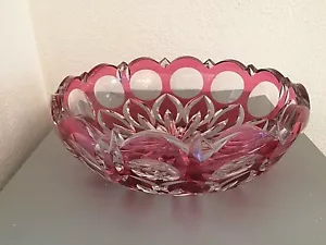 Magnifique coupe taillée et doublée rouge - VAL ST LAMBERT - modèle "PAU" - Foto 1 di 10