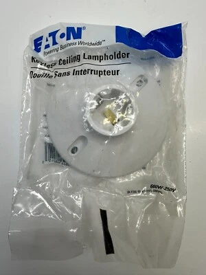 Eaton S1174W Keyless Ceiling Lampholder, White ~ NEW - Image 1 of 2