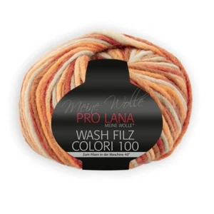WASH-FILZ COLORI 100 von PRO LANA - BEIGE/ORANGE (704) - 100 g / ca. 100 m Wolle - Bild 1 von 3