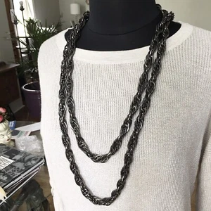 KLOBIGES GUNMETAL KONVOLUT 2 HALSKETTEN! Wunderschön & genial! Zusammen oder allein tragen! - Bild 1 von 12
