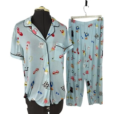 Conjunto de pijama Kate Spade talla pequeña tejido modal algodón pijamas City Fair Top pantalones cortos Foto 1 de 4
