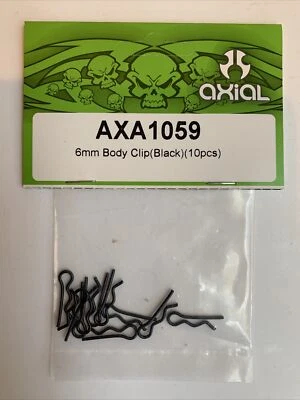 Axial Body Clip 6mm Black (10) - AXA1059 - Image 1 of 2