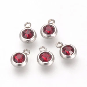 10 dijes planos redondos de acero inoxidable para hacer joyas 8,5x6x3 mm - Imagen 1 de 13