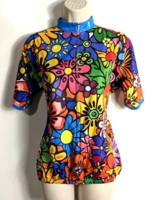 Paladin Women's Cycling Jersey Sz XXXL Full Zip 3 Rear Pockets Floral Retro EUC - Image 1 of 4